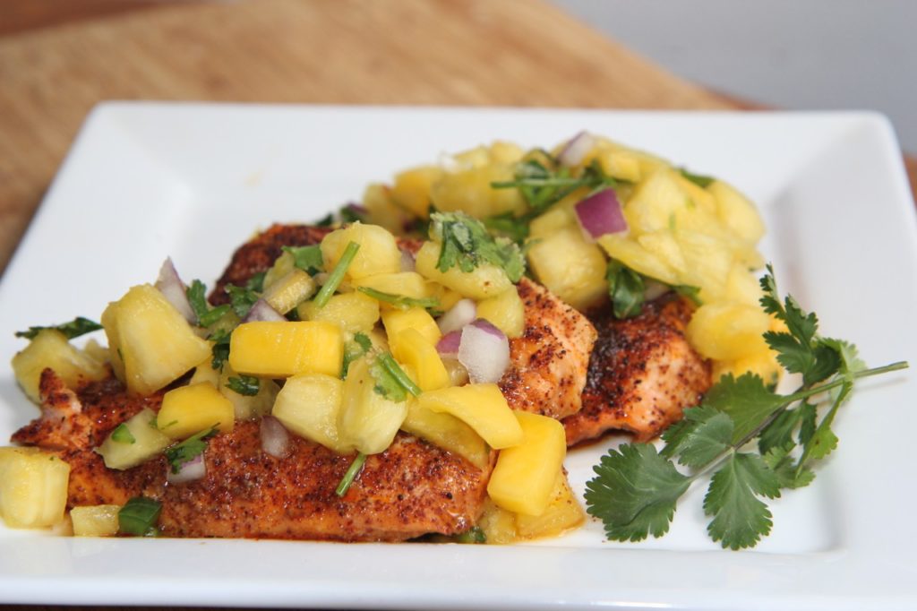 Salmon wPineapple Mango Salsa