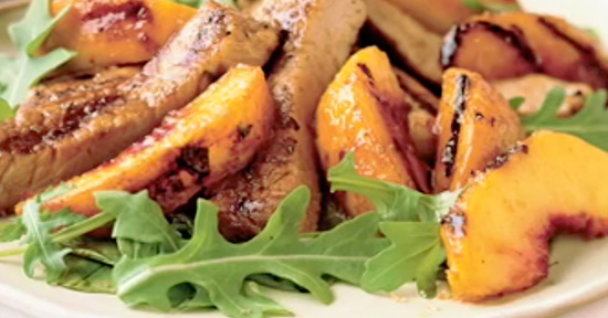 Grilled Peaches and Pork